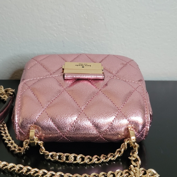 Kate Spade  Carey Metallic Quilted Micro Flap Crossbody bag - Picture 6 of 10